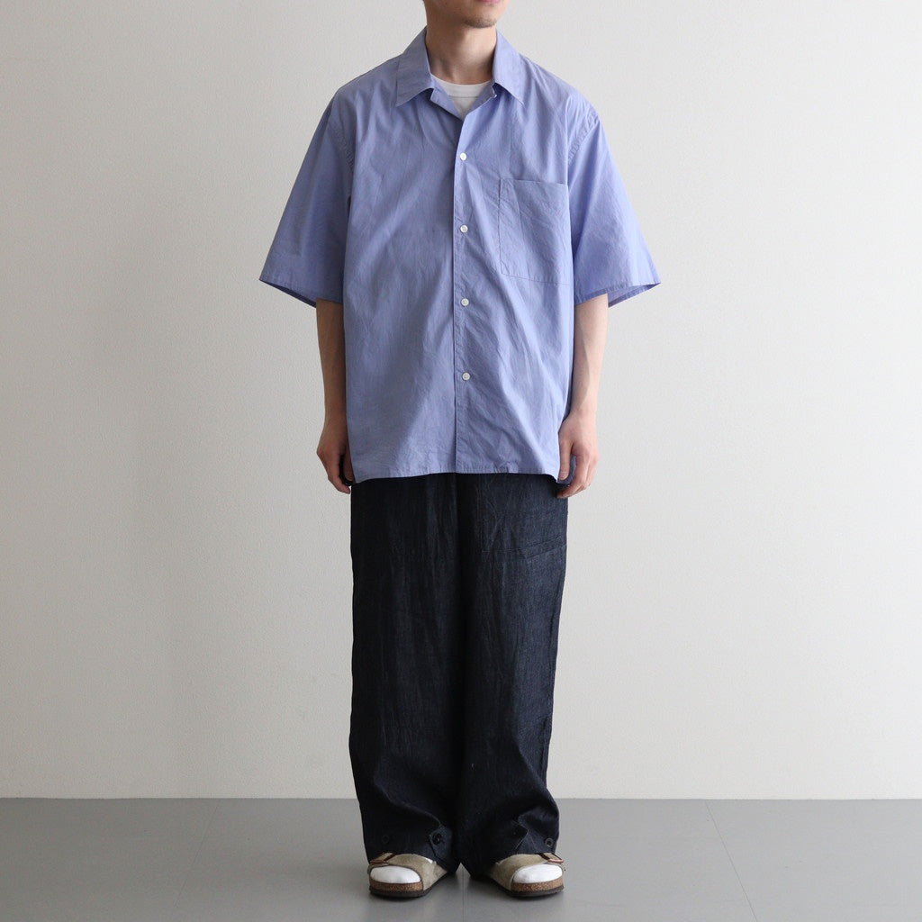 Chambray Open-Collar Shirt #Saxe [BHS25S021]
