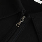 Co/Silk Nep Harf-Zip Shirt #Black [BHS25S037]