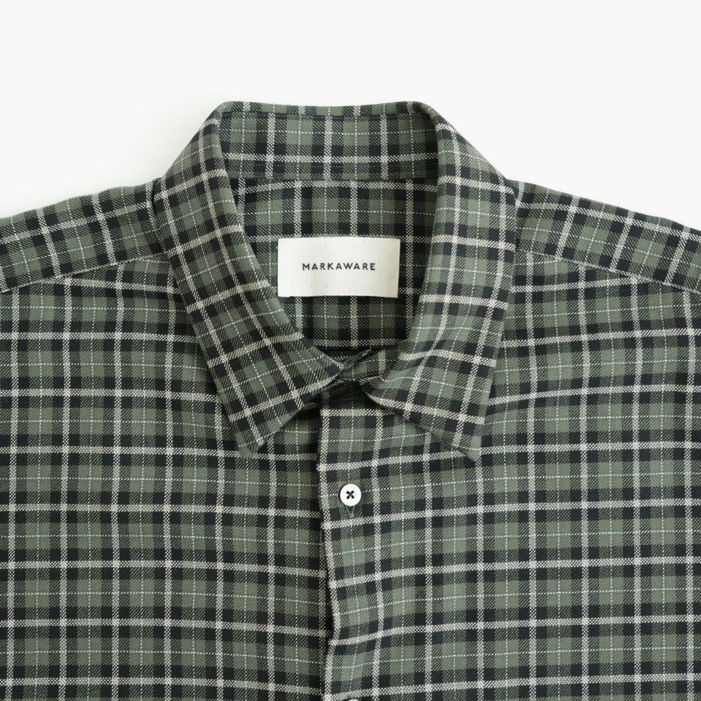 COMFORT FIT SHIRT #MOSS GRAY CHECK [A26C17SH02C]
