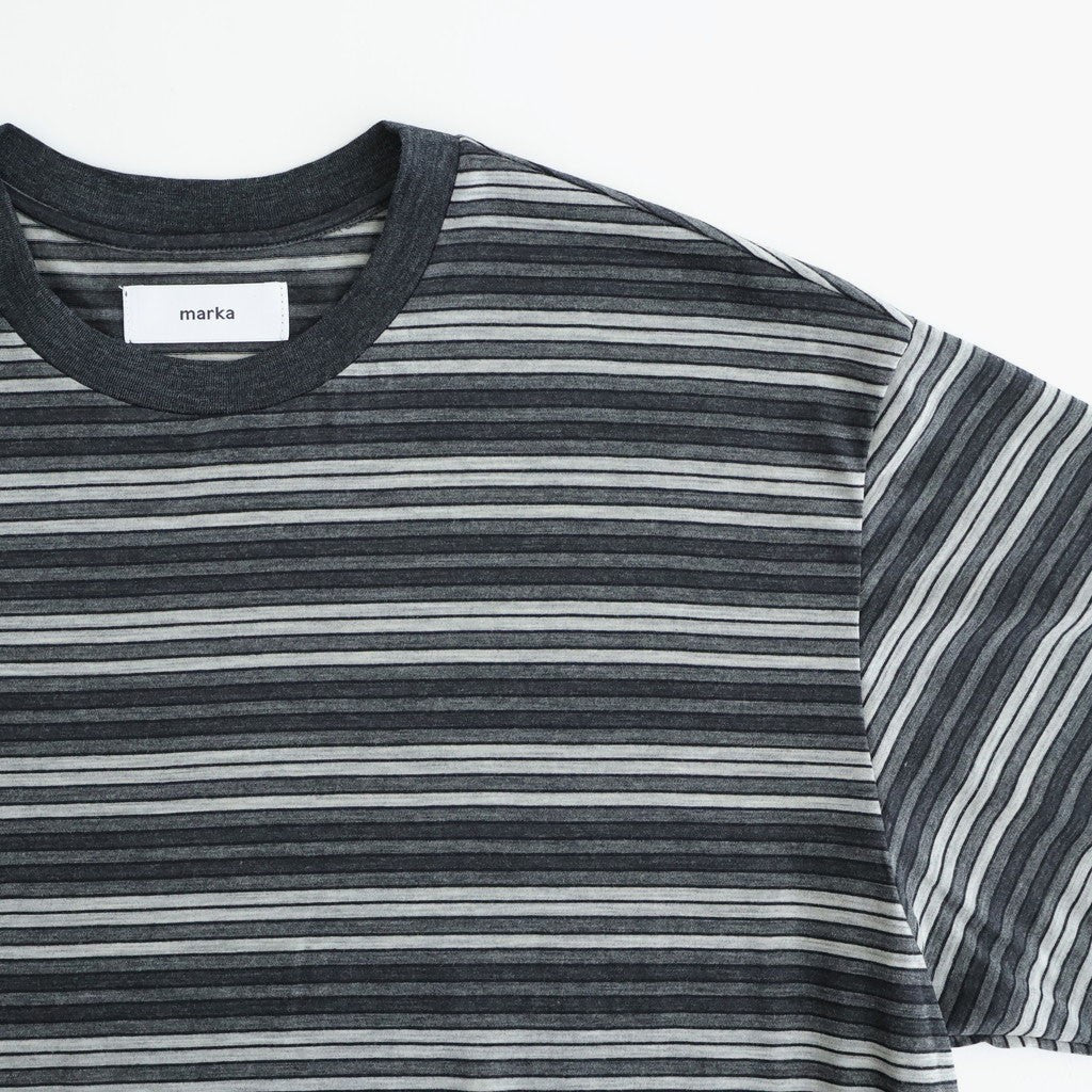 CREW NECK TEE #GRAY BORDER [M26A12CS02B]