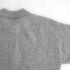 CASHMERE FOX POLO CARDIGAN #GRAY [BN-25FL-044]