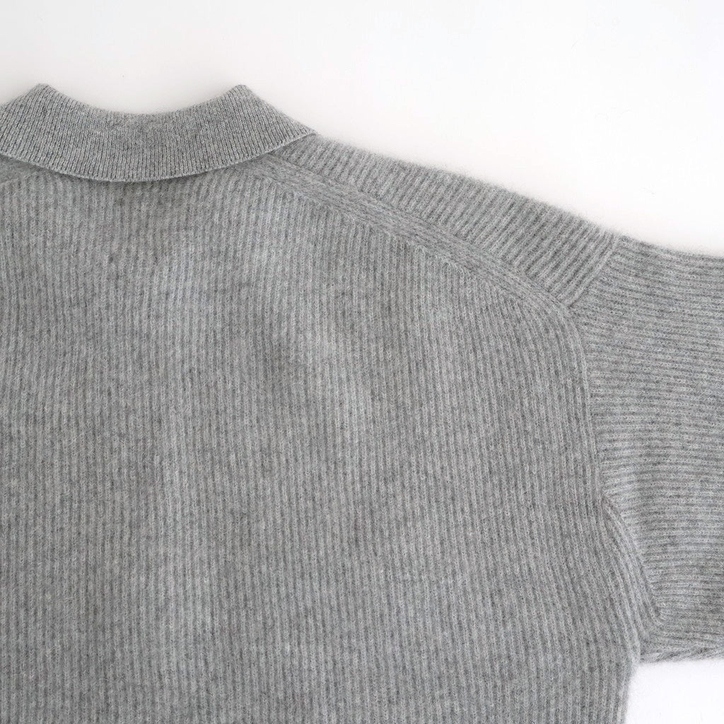 CASHMERE FOX POLO CARDIGAN #GRAY [BN-25FL-044]