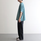 Co/Silk Nep Ringer Tee #DustTurquoise-BODY×Ivory [BHS25S039]