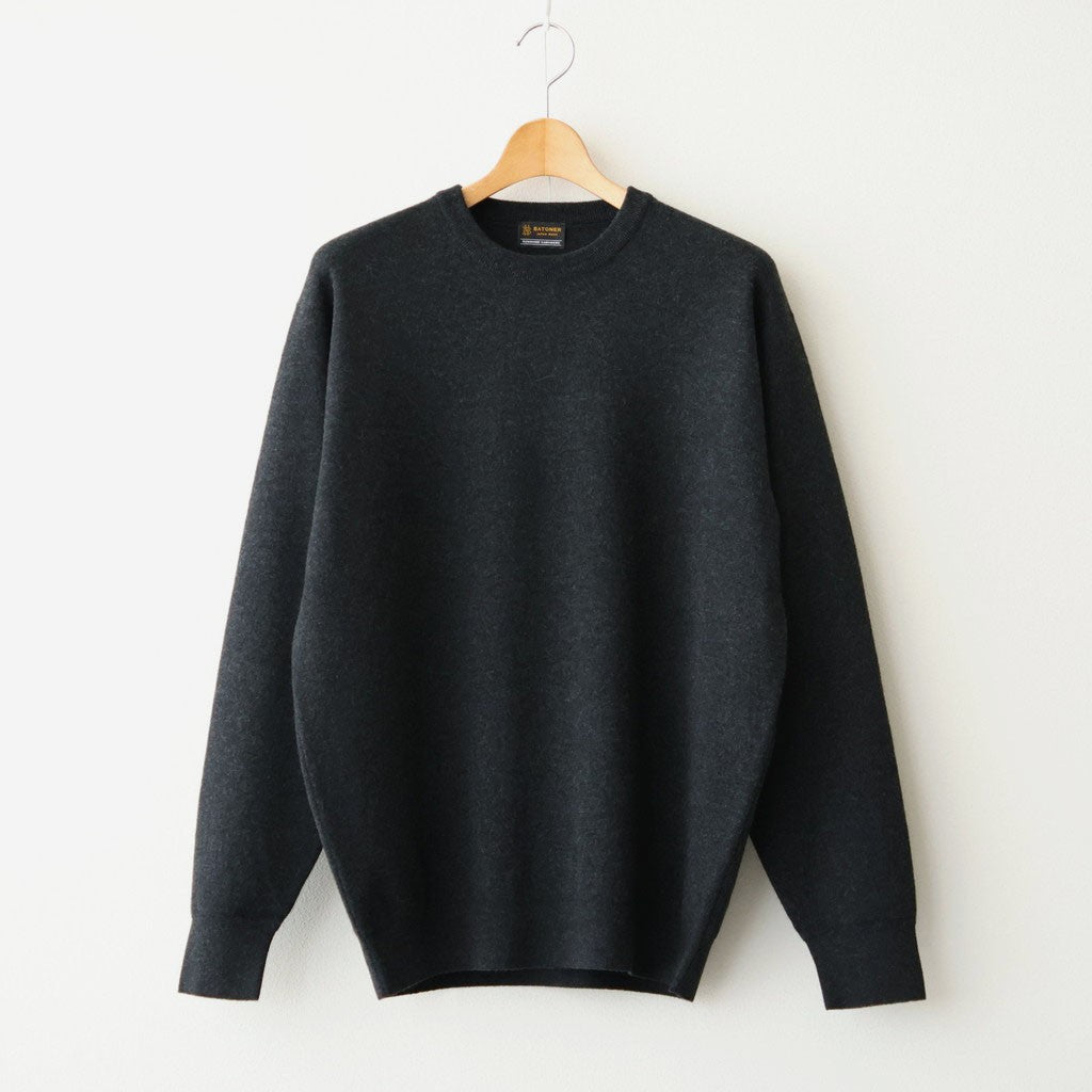 SUNSHINE CASHMERE CREW NECK #HEATHER BLACK [BN-26FM-057]