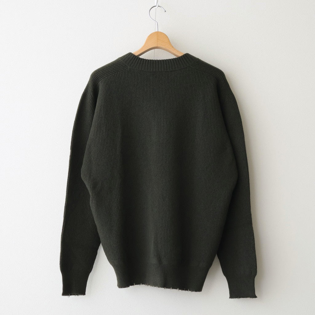 Wool Harf Cardigan ST V-neck #KHAKI [NEP-AW2403]