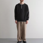 Cotton Silk Henleyneck #Charcoal [NEP-SS2627]
