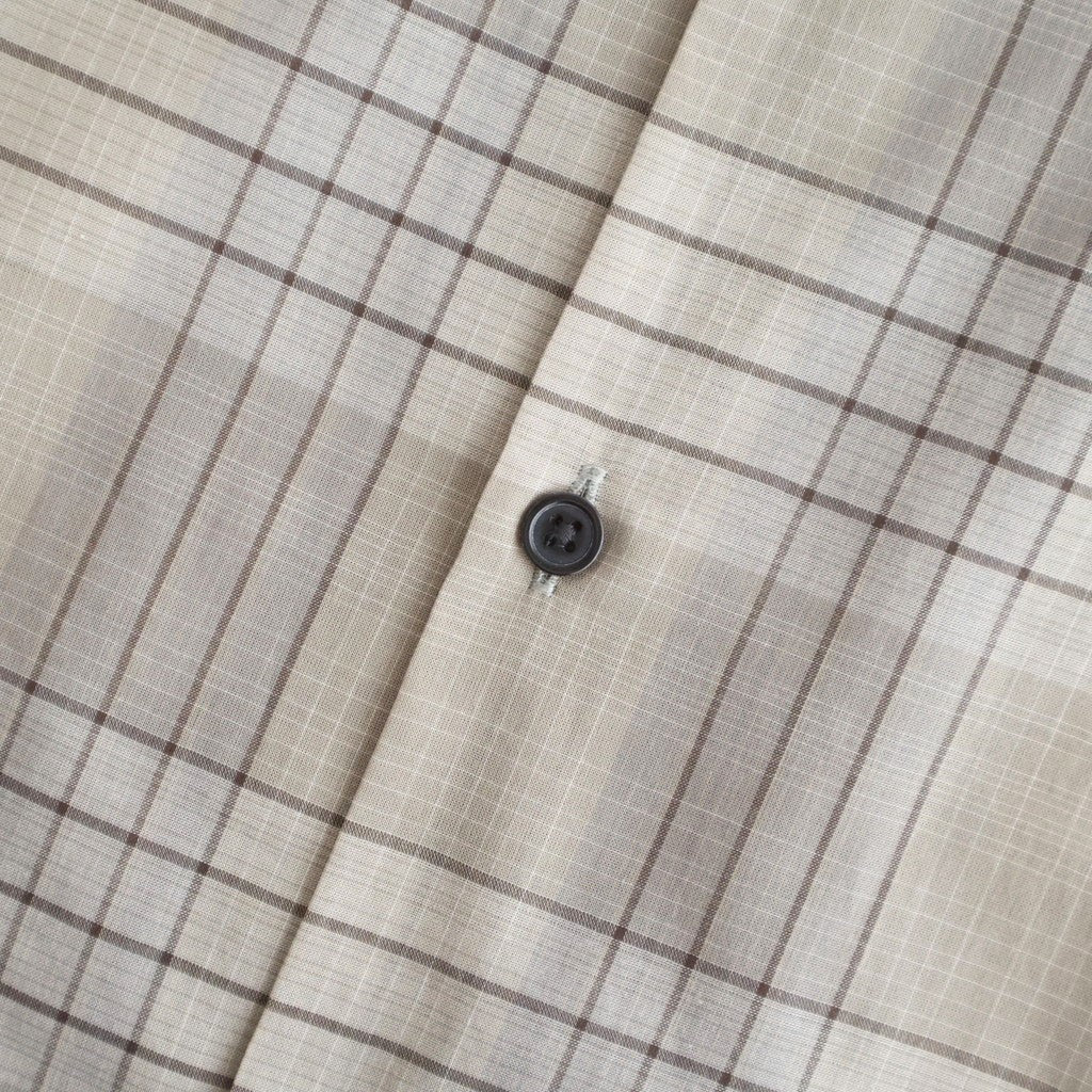 OPEN COLLAR S/S SHIRT #SAGE CHECK [M26A18SH02B]