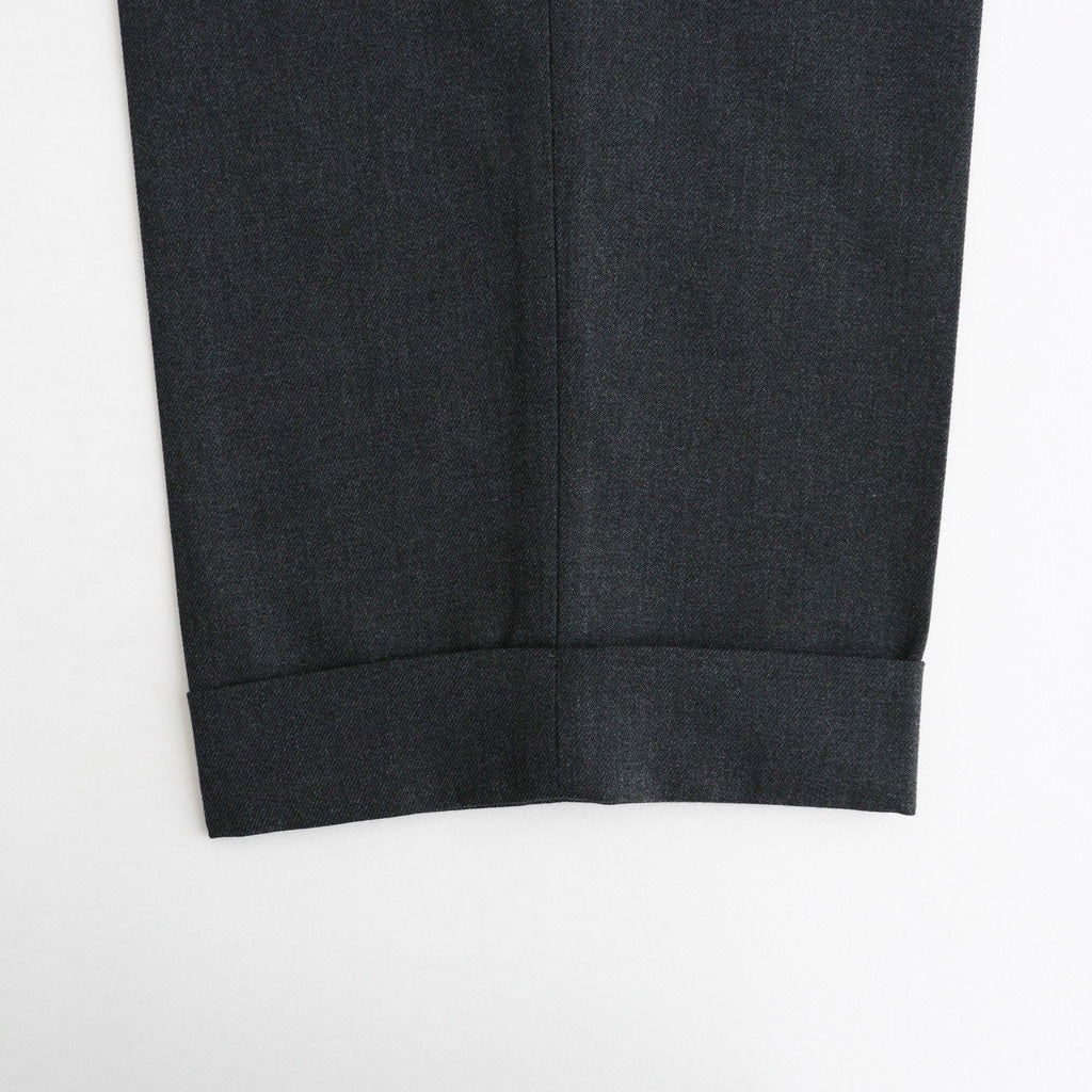 DOUBLE PLEATED SEMI EASY TROUSERS #CHARCOAL [A26C07PT02C]