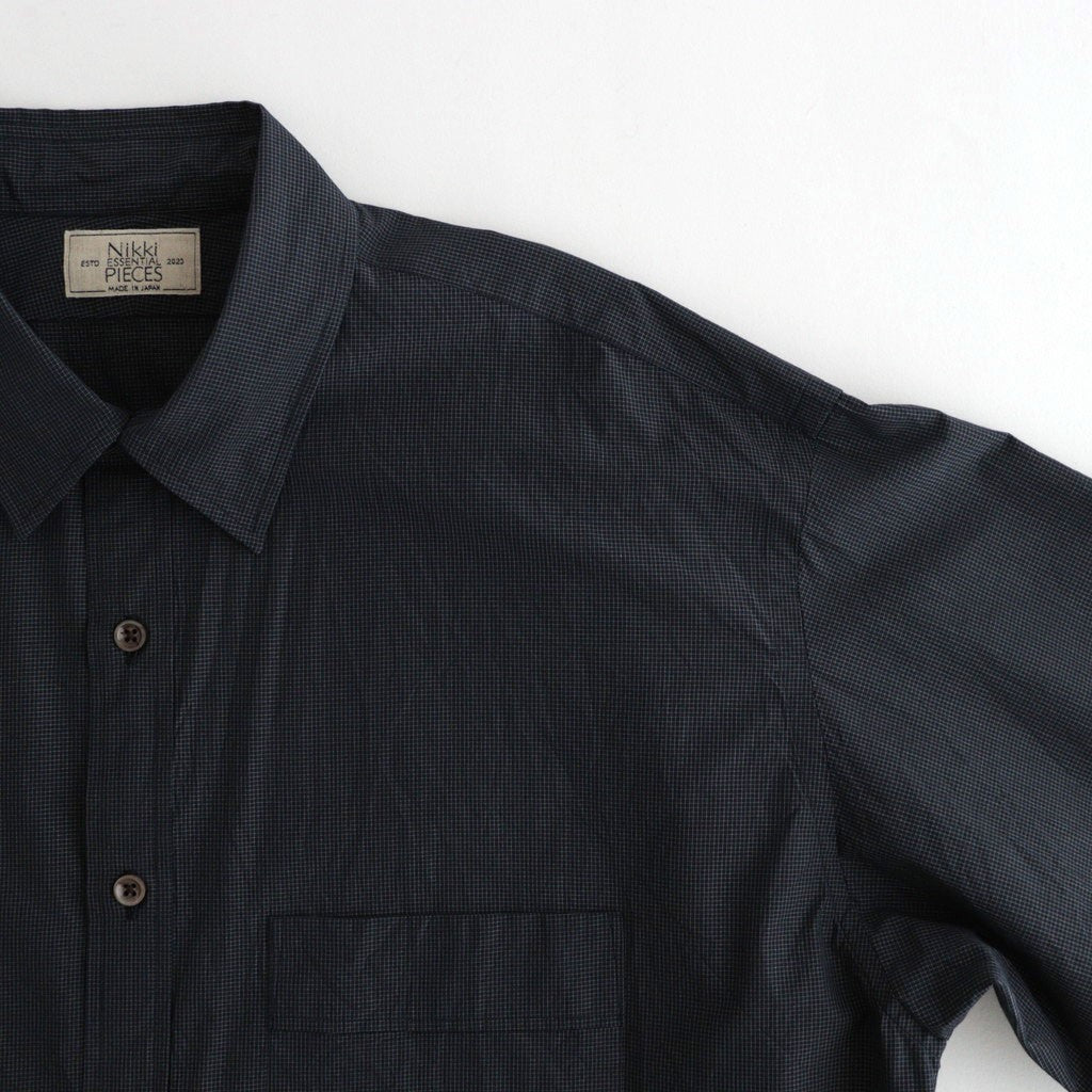 Cottton Silk Check Standard Shirt #Black Check [NEP-SS2645]