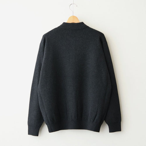 SUNSHINE CASHMERE POLO #HEATHER BLACK [BN-26FM-059]