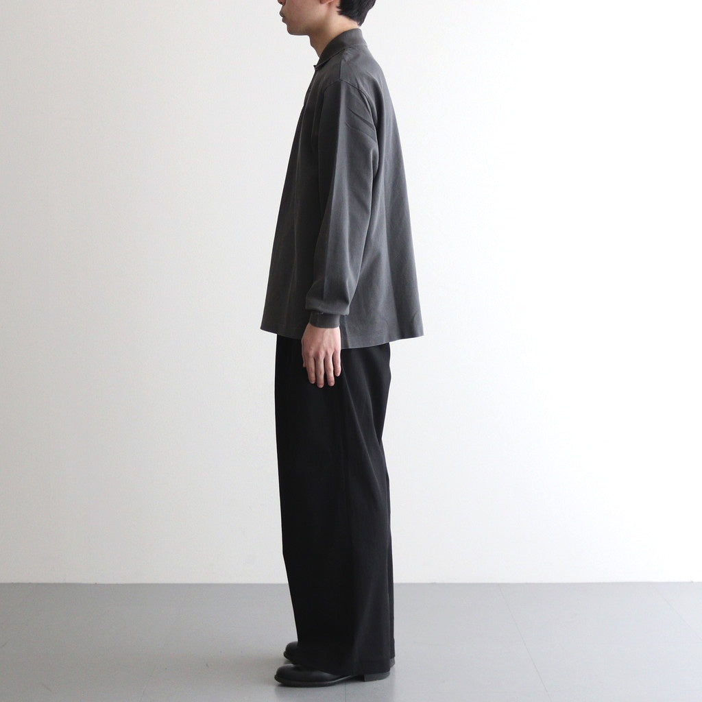 TRIPLE PLEATED EASY TROUSERS #BLACK [A25A05PT03C]