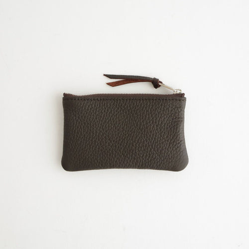 qualquer coisa pouch mini - taurillon #dark brown×dark brown