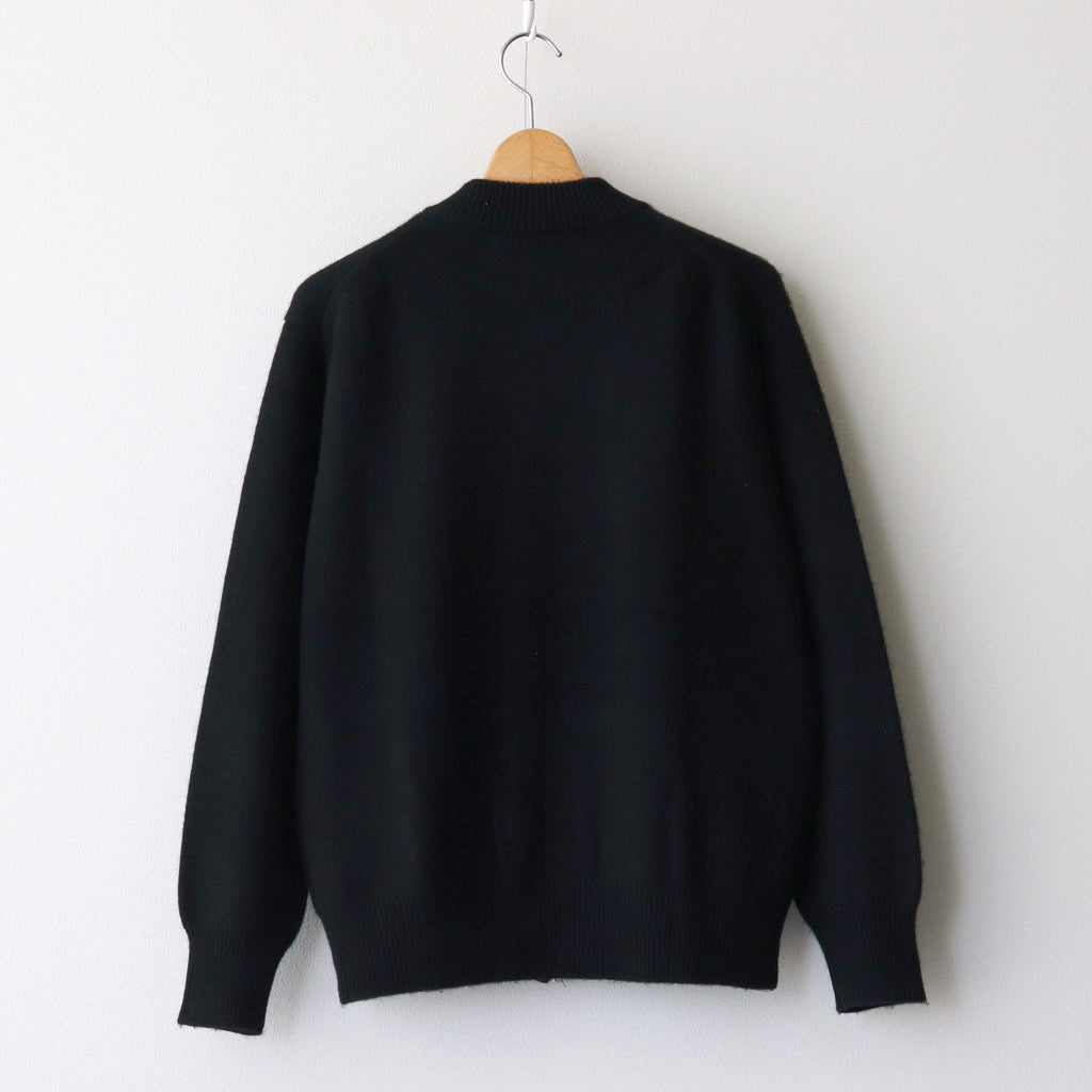 CASHMERE BOTTLENECK CARDIGAN #BLACK [PMLW-KN01]