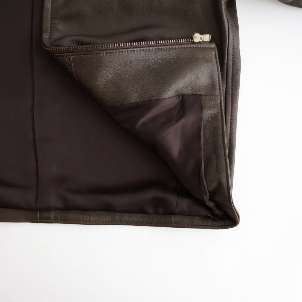 SHEEP AVIATOR LEATHER JACKET #052 DARK BROWN [17062 25023]