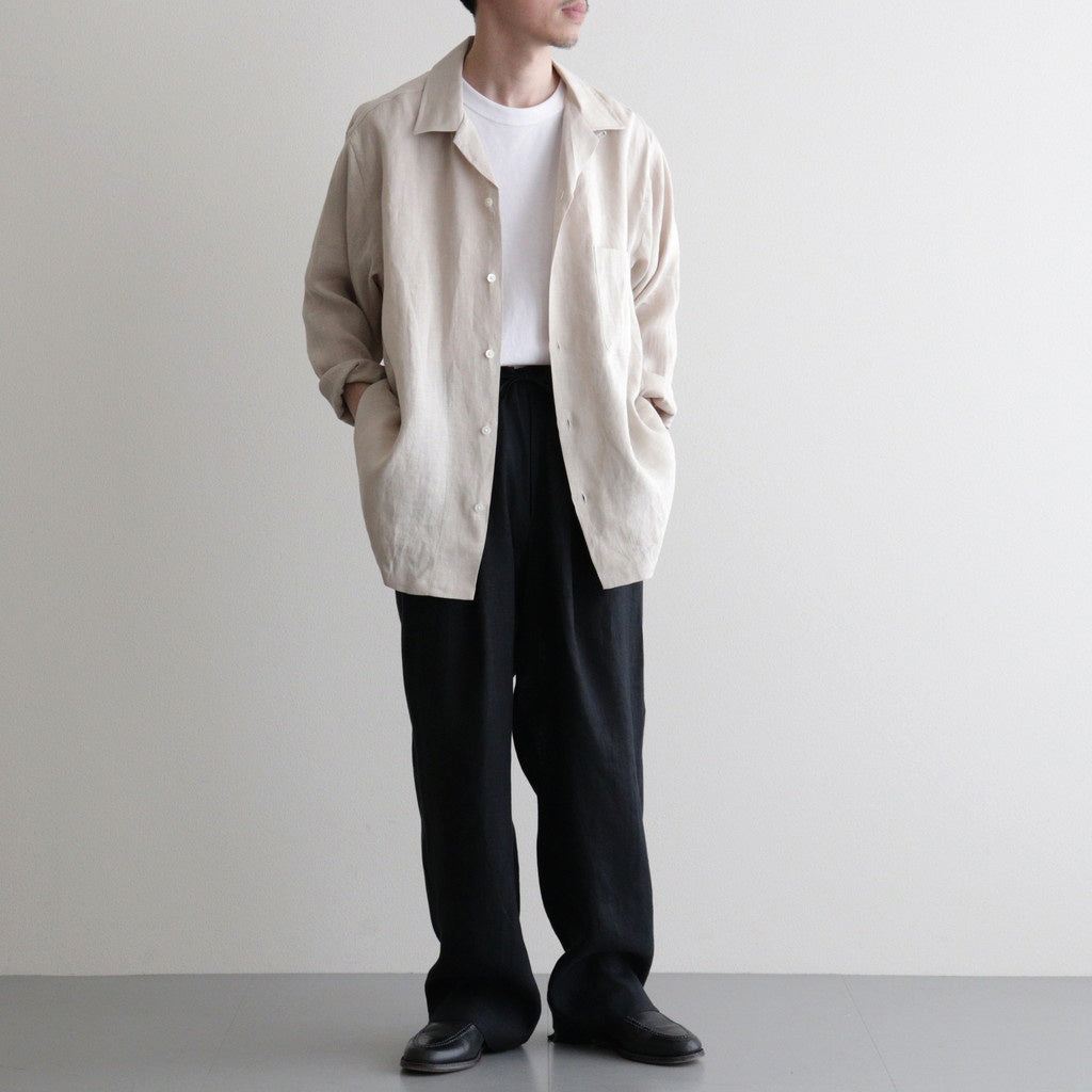 COMFORT FIT OPEN COLLAR SHIRT #TAUPE [A26A22SH02C]