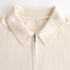Co/Silk Nep Harf-Zip Shirt #Ivory [BHS25S037]