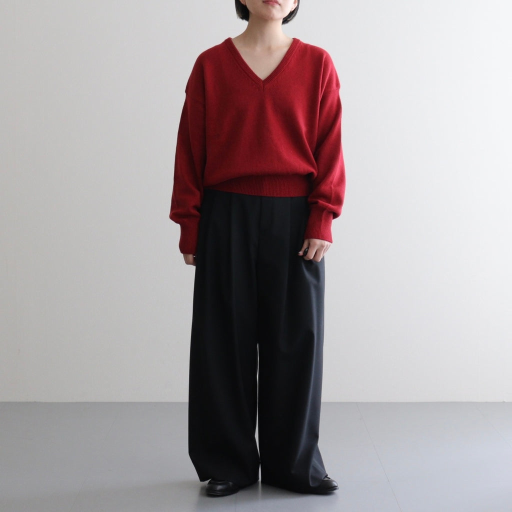 羊絨V領套頭衫 #紅色 [NEP-AW2415UNI]