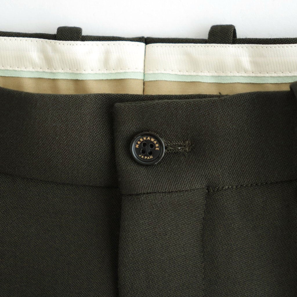 FLAT FRONT WIDE TROUSERS #D.OLIVE [A26C15PT02C]