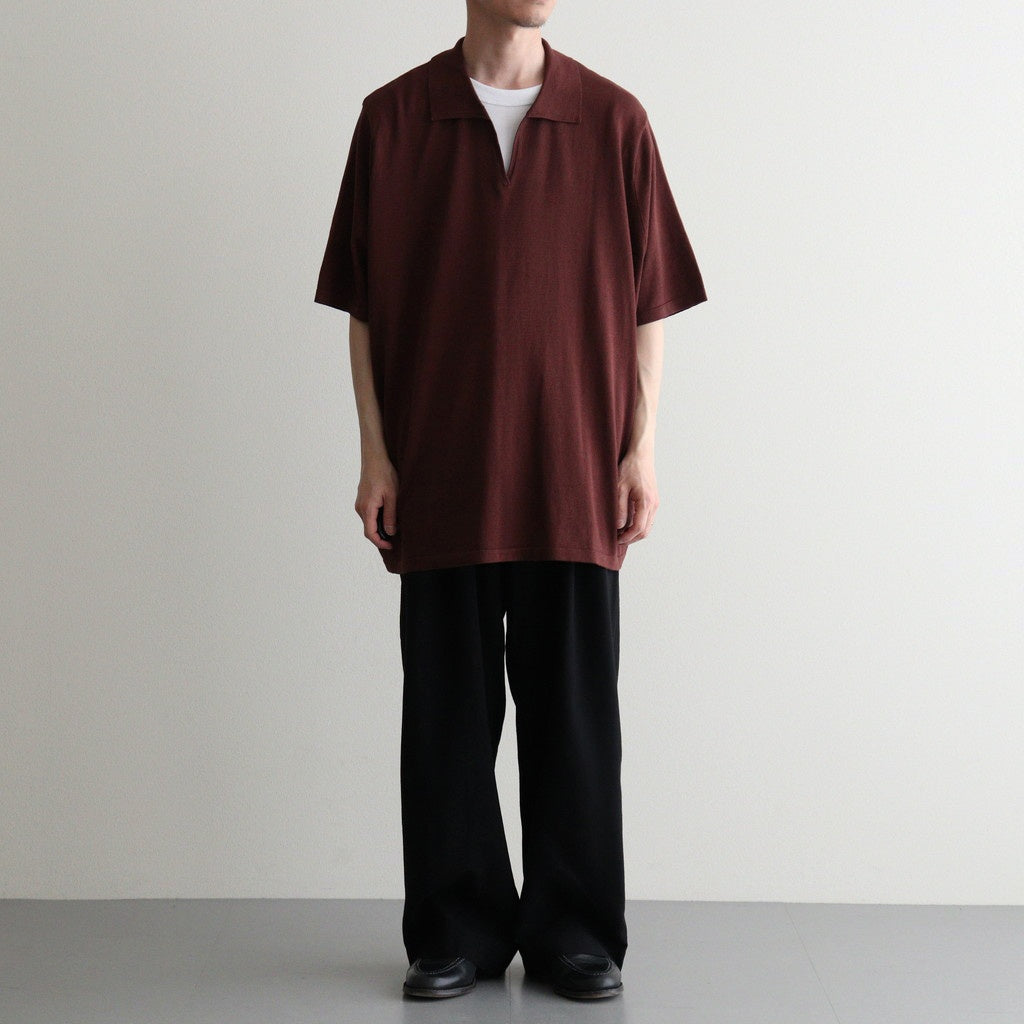 SILK COTTON SKIPPER KNIT #MAROON [26S-BIS-KN66]