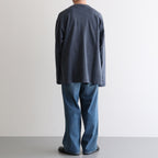 OPEN END COTTON PIGMENT DYE HENRY NECK P/O #120 NAVY [17052 66024]