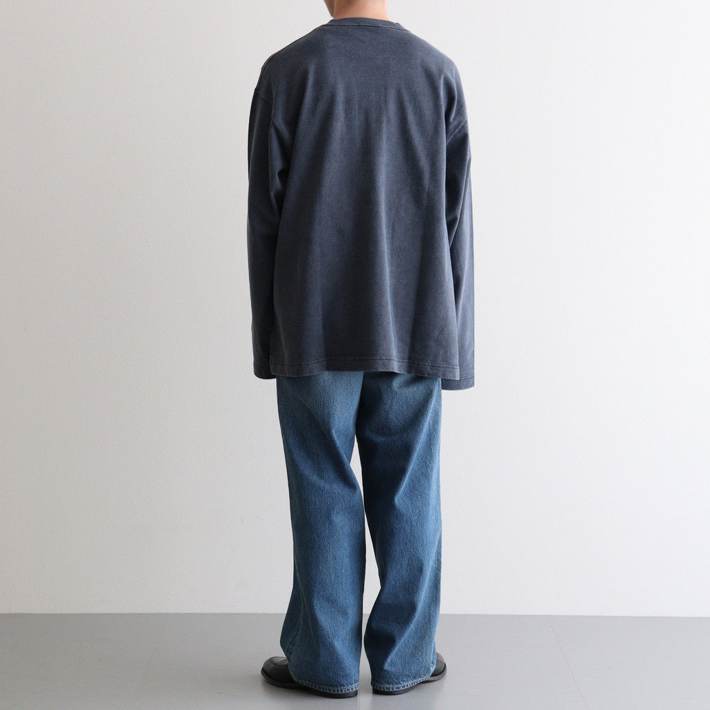 OPEN END COTTON PIGMENT DYE HENRY NECK P/O #120 NAVY [17052 66024]