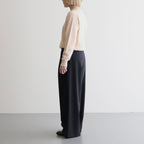 WASHED HIGH COUNT LINEN POLO SKIPPER #CREAM [BN-25SL-022]