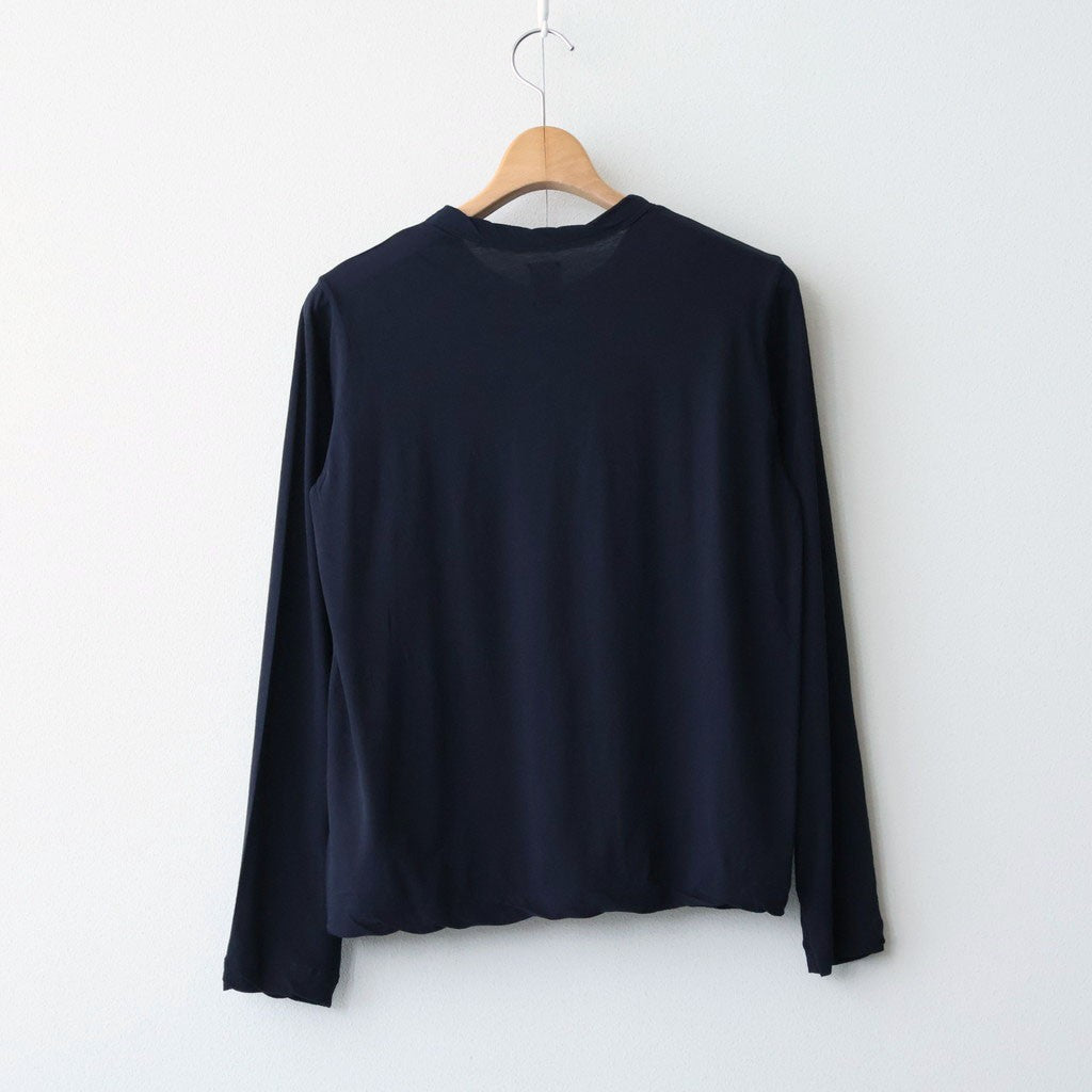 CHIFFON LONG T-SHIRT #DARK NAVY [BN-26SL-046]