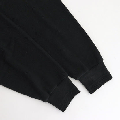 V-NECK SILK NEP RIBED TOPS #ONYX BLACK [242OJ-CT09]