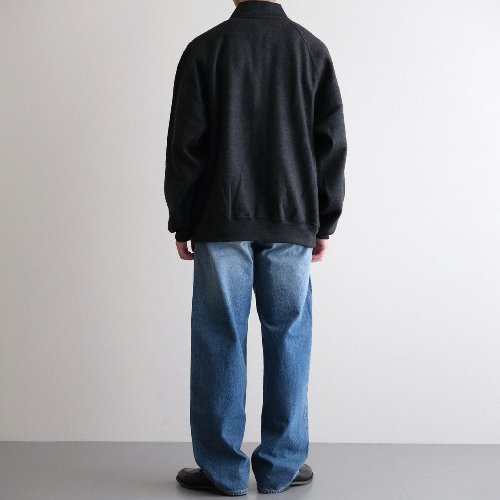 Pe/Silk Fleece Bomber Jacket #HeatherBlack [BHS25F019]