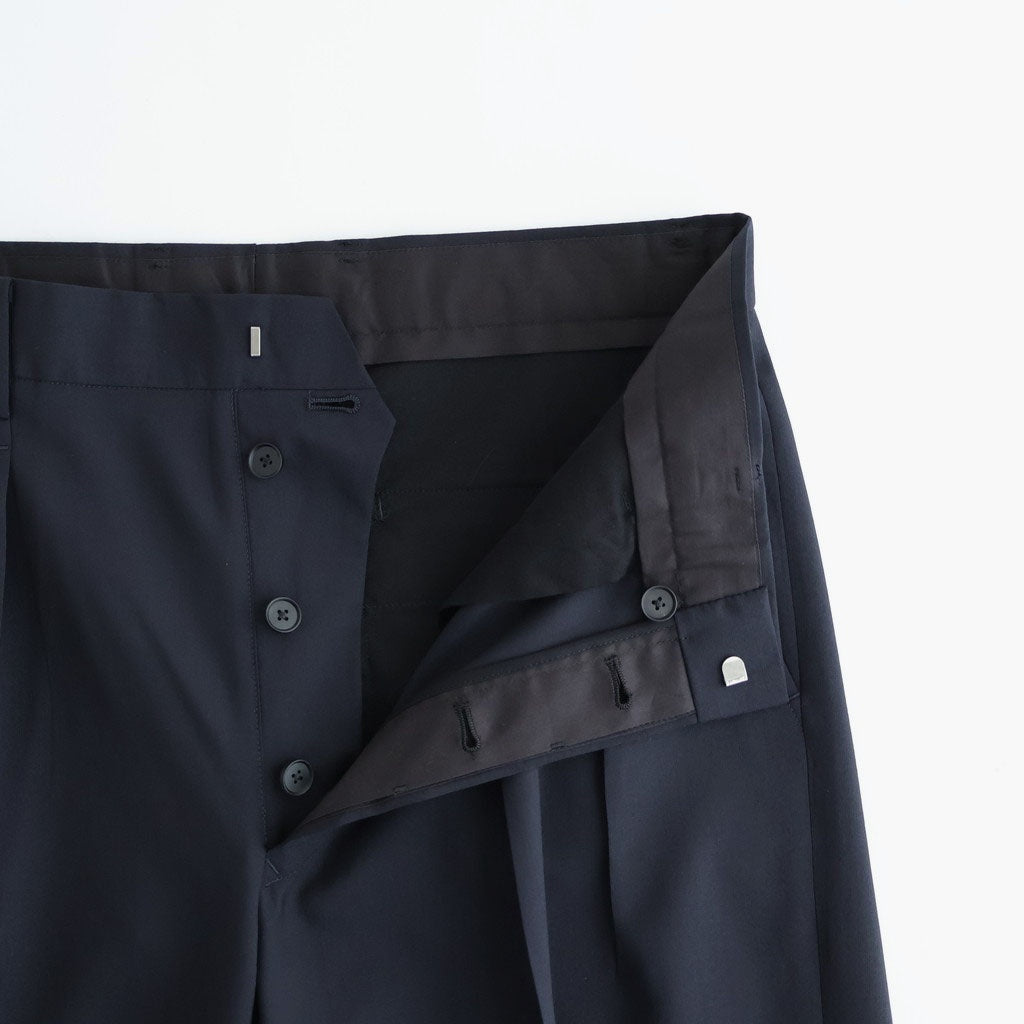 Wool Tropical 2tuck Wide Tapered Trousers #Navy [NEP-SS2605]