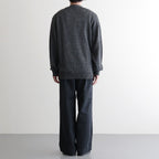 WASHED HIGH COUNT LINEN V NECK CARDIGAN #CHARCOAL [BN-26SM-021]