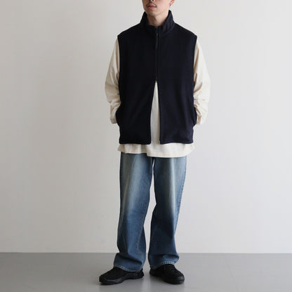 ZIP UP VEST #DARK NAVY [M24D10BL02A]