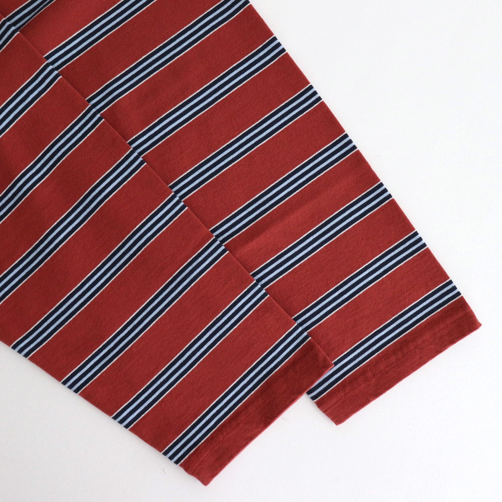 BORDER LONG SLEEVE TOP #N.REDxSAX [PMAT-CL02]