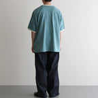 Co/Silk Nep Ringer Tee #DustTurquoise-BODY×Ivory [BHS25S039]