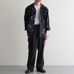 ORIGINAL PRINTED OPEN COLLAR SHIRTS (Animal Drawing) Long-sleeve #ONYX [251OJ-SH18]