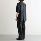 NEW OPEN COLLAR S/S SHIRT #BLACK [A26B05SH01B]