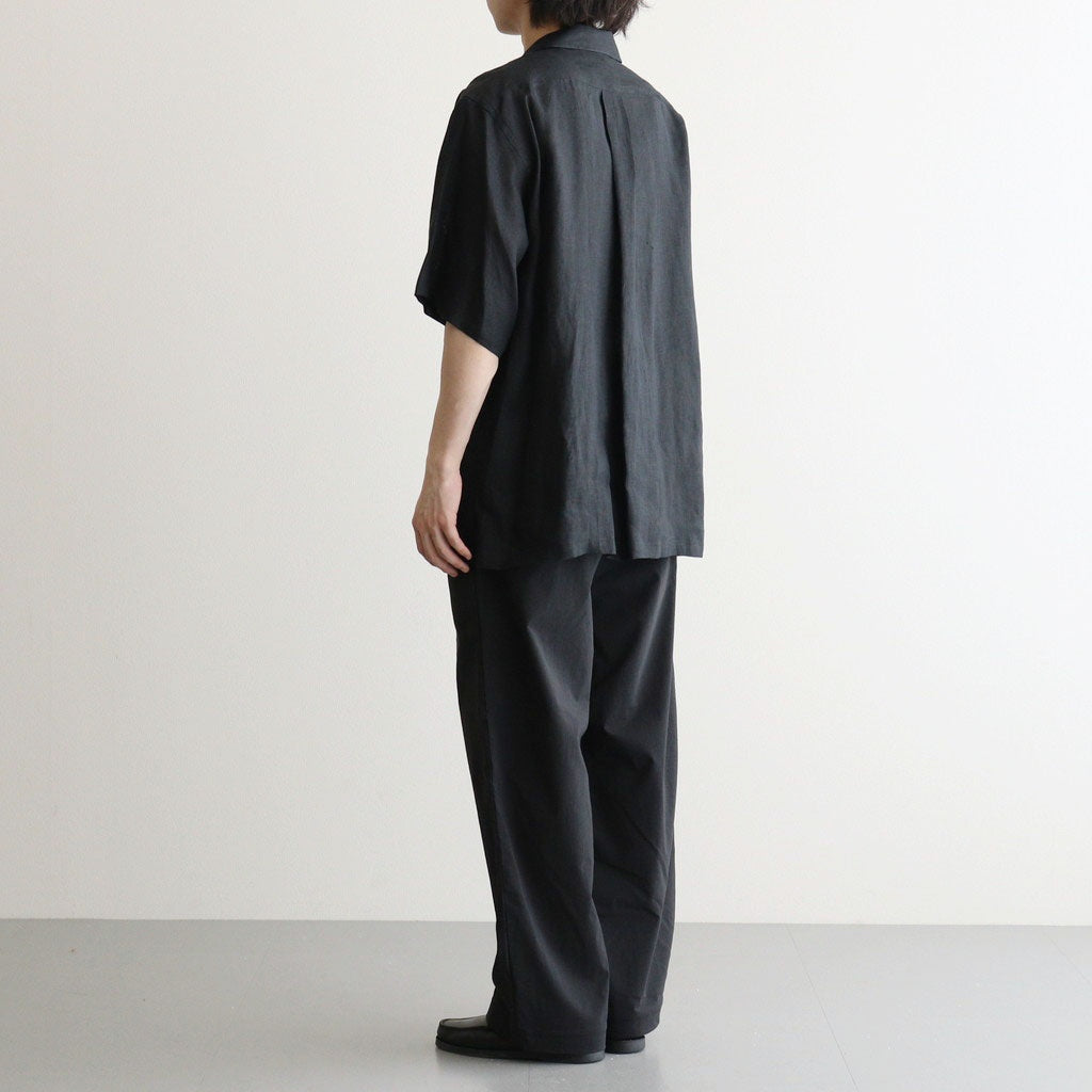 NEW OPEN COLLAR S/S SHIRT #BLACK [A26B05SH01B]