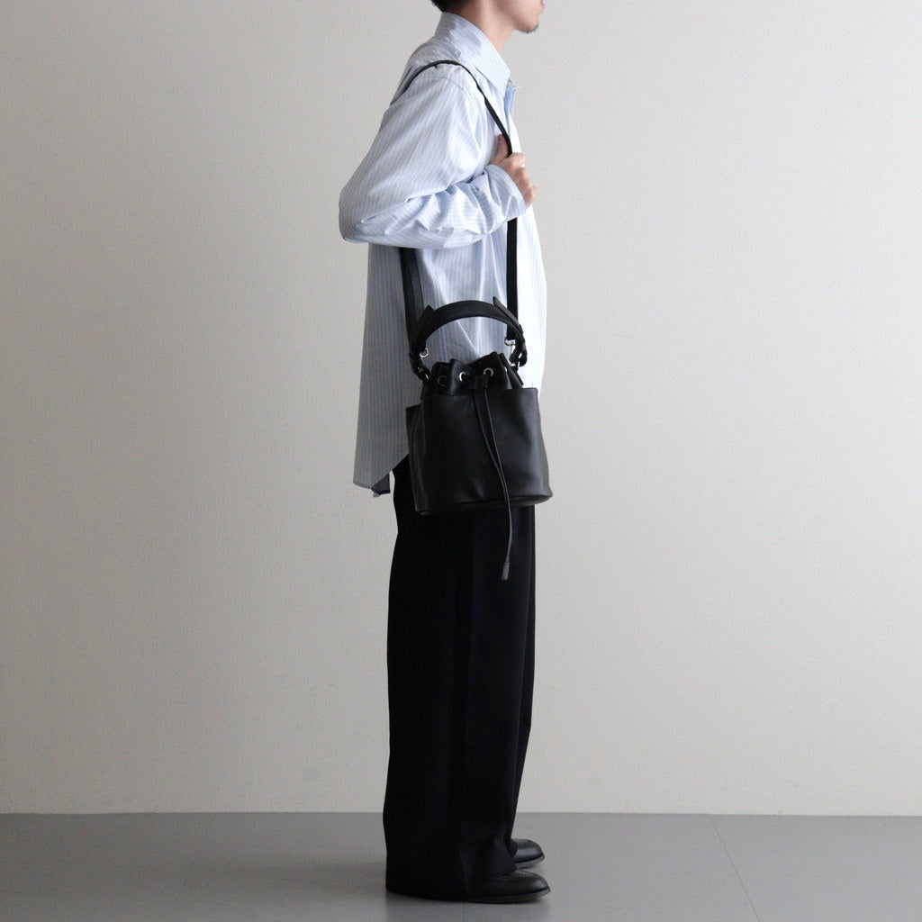 DRAWSTRING BAG #BLACK [BG-48-C-COW-5]