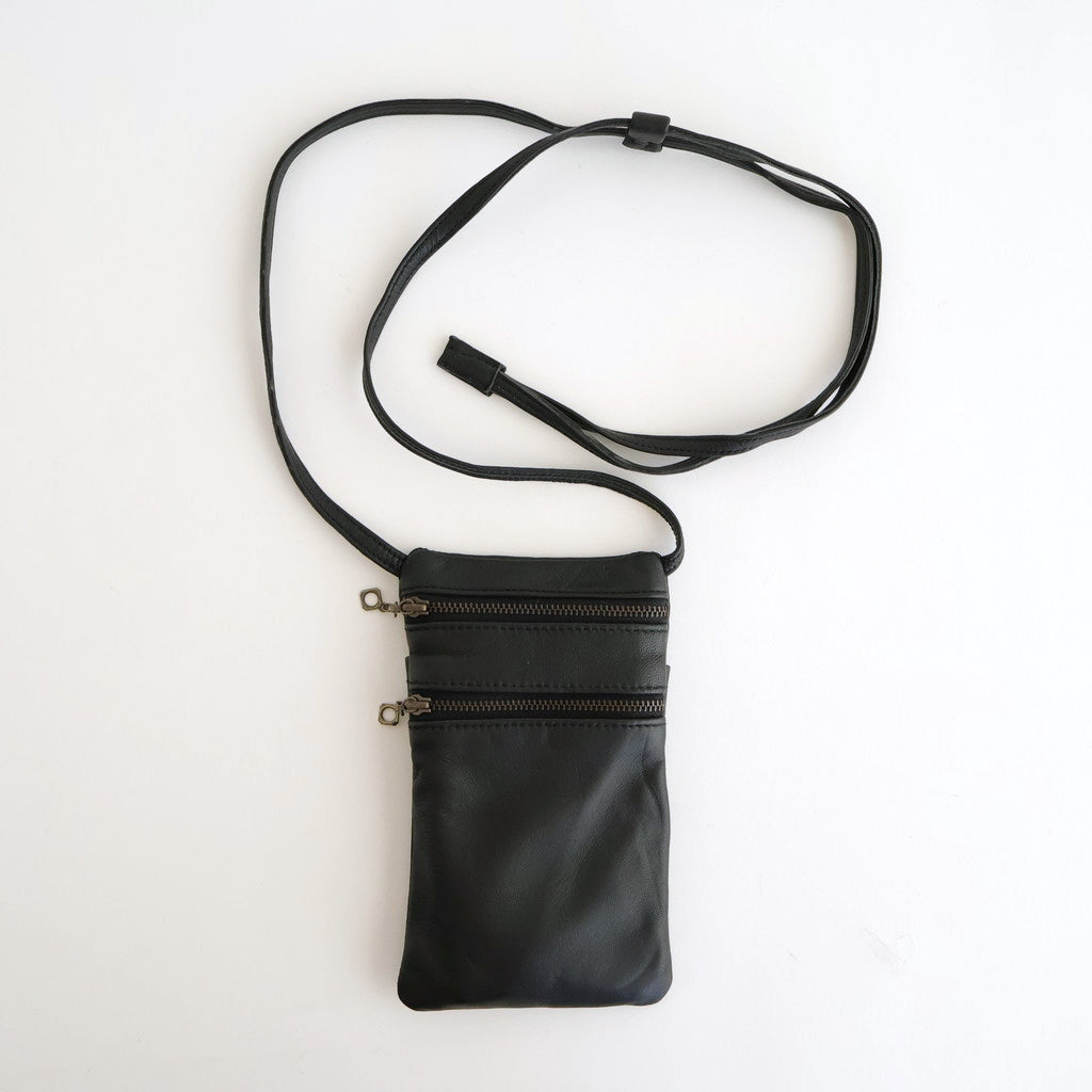 2POCKET SHOULDER BAG #BLACK [BG-37-C-SHEEP-4]