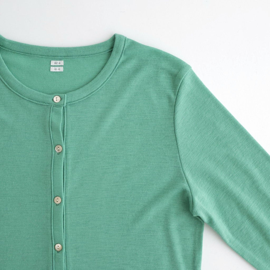 Wool Rib Cardigan #FadeGreen [BHSW24F13F26]