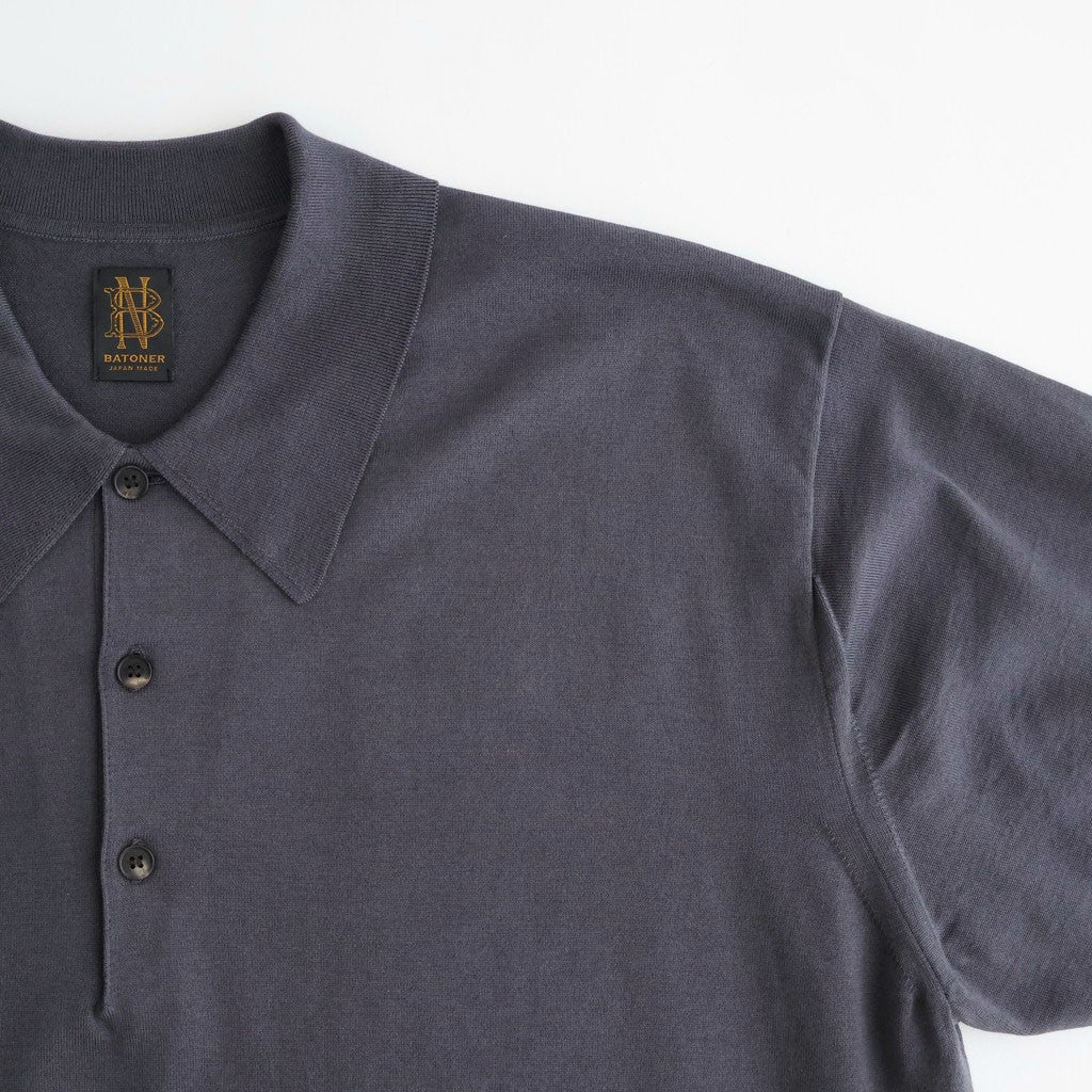 CARIBBEAN SEAISLAND COTTON POLO SHORT SLEEVE #CHARCOAL [BN-26SM-064]