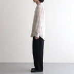 OPEN COLLAR L/S SHIRT #IVORY CHECK [M26A18SH01C]