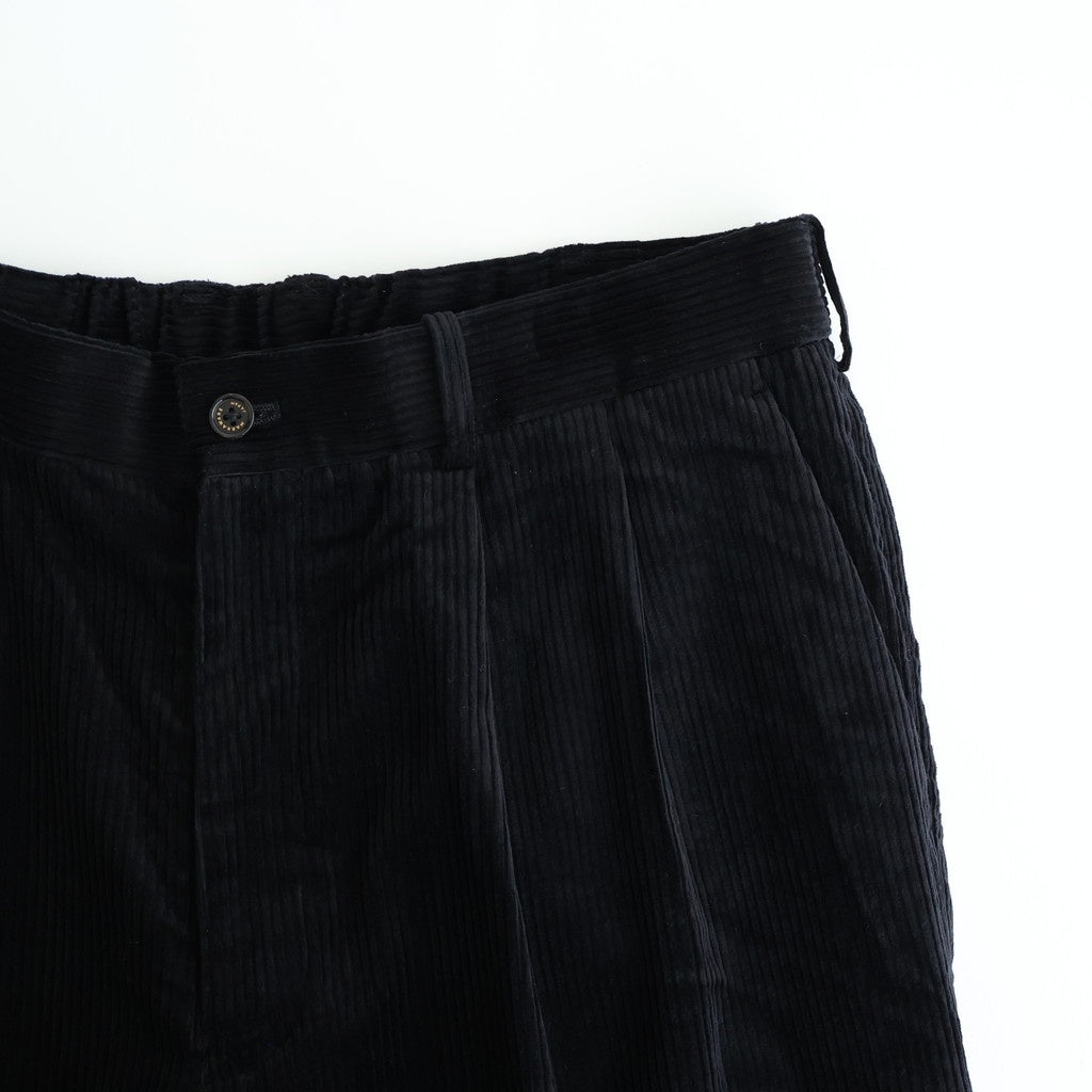 CLASSIC FIT DOUBLE PLEATED TROUSERS #BLACK [A25C13PT02C]