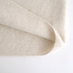 CASHMERE FOX FINGERHOLE BOAT NECK #IVORY [BN-25FL-041]