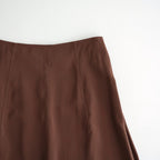 RAYON-POLYESTER BROAD SKIRT #050 BROWN [16862 30005]
