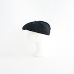 LINEN HERRINGBONE PEAKED CAP #BLACK [261OJ-HT02]