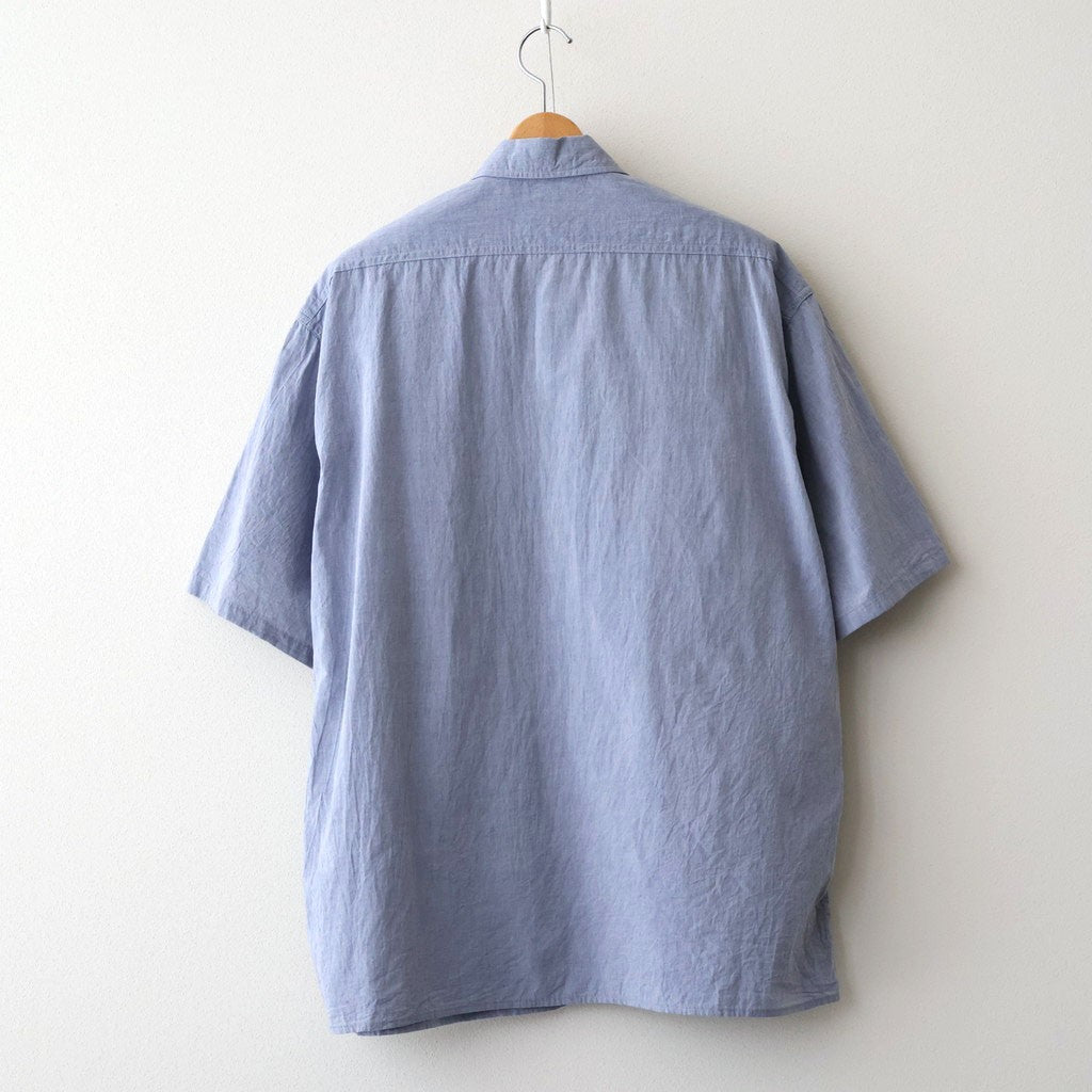 Hard Twist Chambray Work Shirt S/S #SaxeBlue [bROOTS26S4]