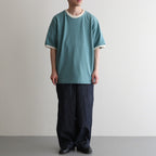 Co/Silk Nep Ringer Tee #DustTurquoise-BODY×Ivory [BHS25S039]