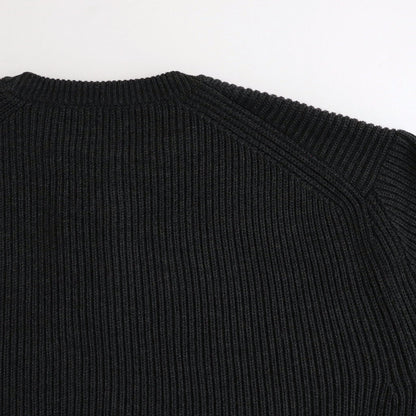 SOLID WOOL RIB CREW NECK #CHARCOAL [BN-24FM-042]