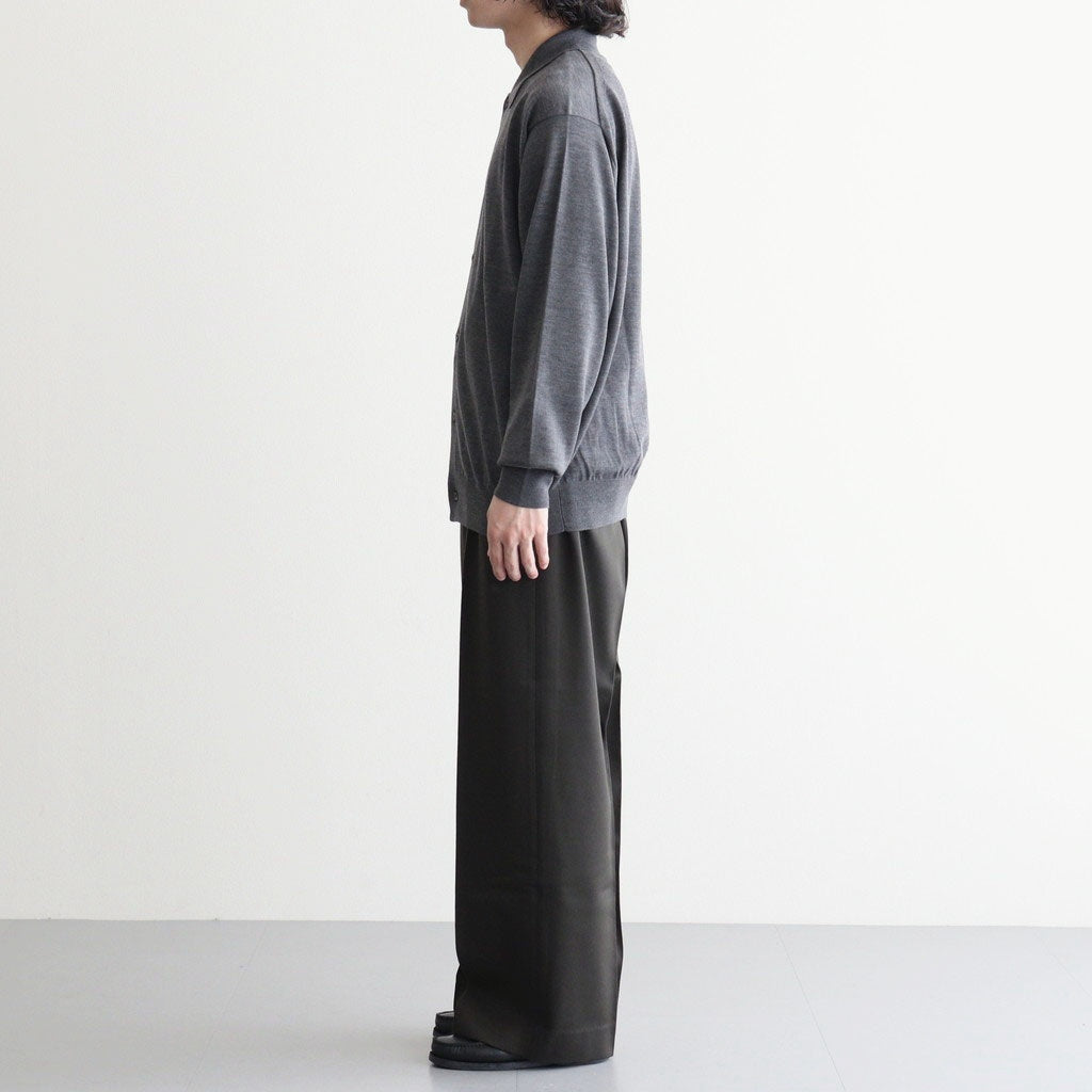 FLAT FRONT WIDE TROUSERS #D.OLIVE [A26C15PT02C]
